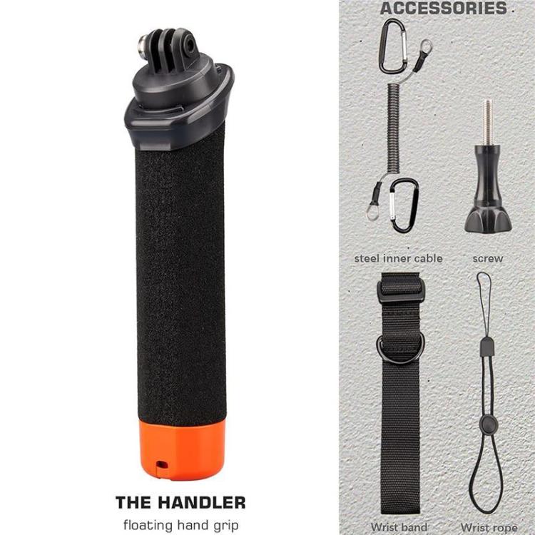 Floating Hand Grip For GoPro/DJI/Insta360 Action Camera Waterproof Buoyant Handle With Anti-Loss Steel Cable - Floating Grip & Ball by buy2fix | Online Shopping UK | buy2fix