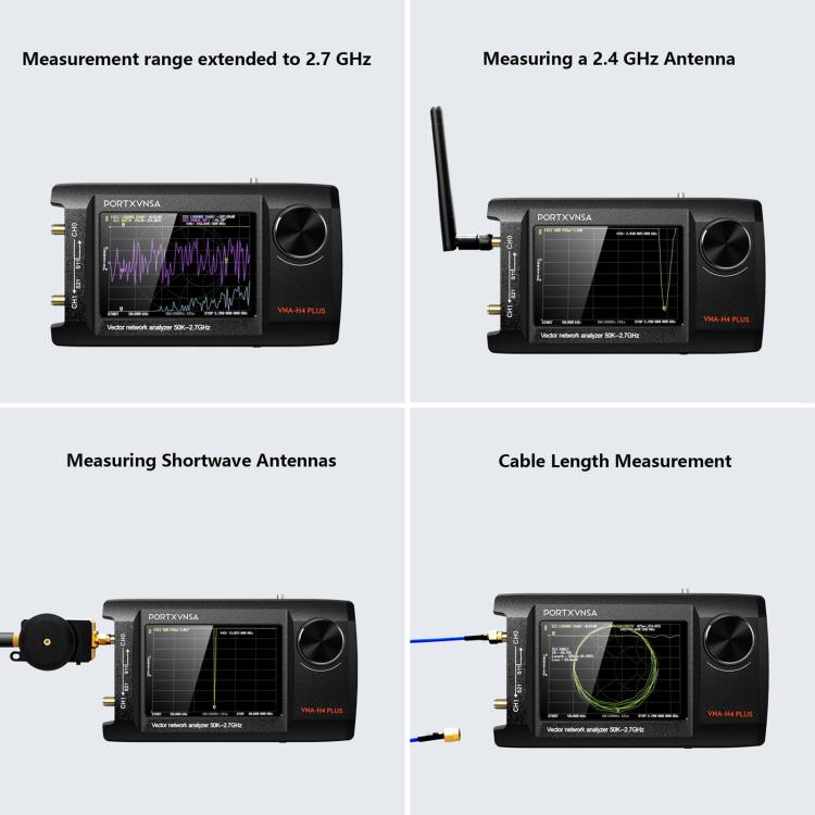 PORTXVNSA VNA-H4 Plus 4 inch IPS Screen Portable Handheld Vector Antenna Analyzer MF HF VHF UHF, Spec: With 32G Memory Card - Other Tester Tool by PORTXVNSA | Online Shopping UK | buy2fix