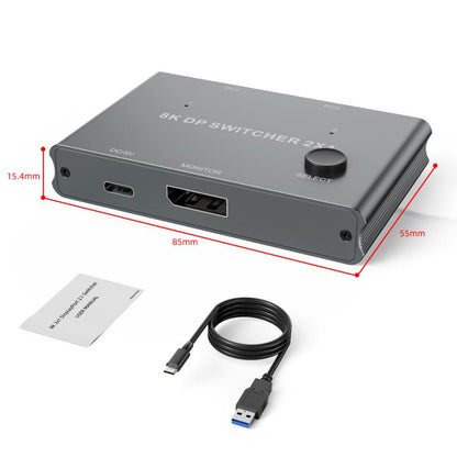 DP301 3 In 1 Out DisplayPort Switch 8K 30Hz HD Splitter For Computer Screen -  by buy2fix | Online Shopping UK | buy2fix