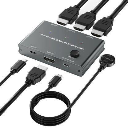 HD31 3 In 1 Out HDMI Switch 8K 60Hz / 4K 120Hz Computer HD Conversion - Switch by buy2fix | Online Shopping UK | buy2fix