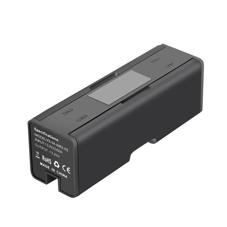 For DJI Mavic Air 2 YX Battery Charger Hub With LCD Display 4-Slot Intelligent Charging Station(Black) - Charger by YX | Online Shopping UK | buy2fix