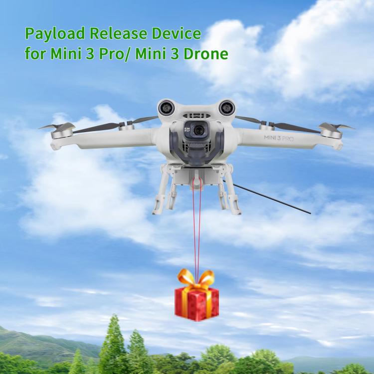 For DJI Mini 3 Pro / Mini 3 Drone YX Airdrop System Rechargeable Thrower Load 200g(Light Gray) - Mount & Holder by YX | Online Shopping UK | buy2fix