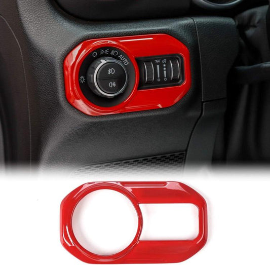 For Jeep Wrangler JL & JLU 2018-2023 Models Light Switch Panel Trim Cover(Red) - Car Interior Mouldings by buy2fix | Online Shopping UK | buy2fix