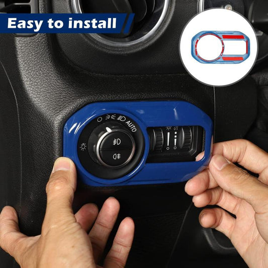 For Jeep Wrangler JL & JLU 2018-2023 Models Light Switch Panel Trim Cover(Red) - Car Interior Mouldings by buy2fix | Online Shopping UK | buy2fix