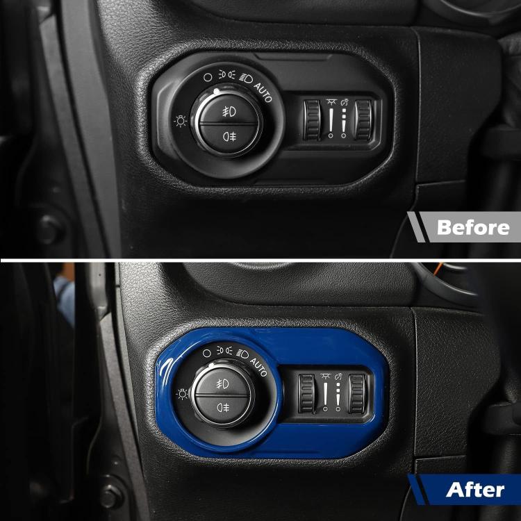 For Jeep Wrangler JL & JLU 2018-2023 Models Light Switch Panel Trim Cover(Carbon Fiber) - Car Interior Mouldings by buy2fix | Online Shopping UK | buy2fix