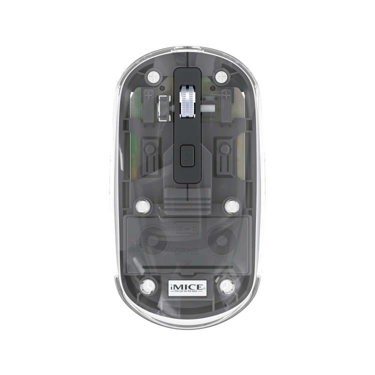 IMICE T400 4 Keys 1600DPI Dual-Mode Mouse Transparent Bluetooth Charging Wireless Silent Mice(Gray) - Wireless Mice by iMICE | Online Shopping UK | buy2fix
