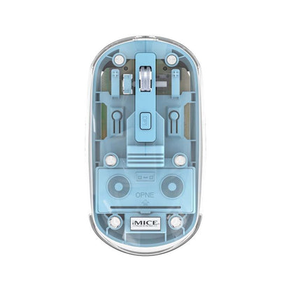 IMICE T400 4 Keys 1600DPI Dual-Mode Mouse Transparent Bluetooth Charging Wireless Silent Mice(Blue) - Wireless Mice by iMICE | Online Shopping UK | buy2fix