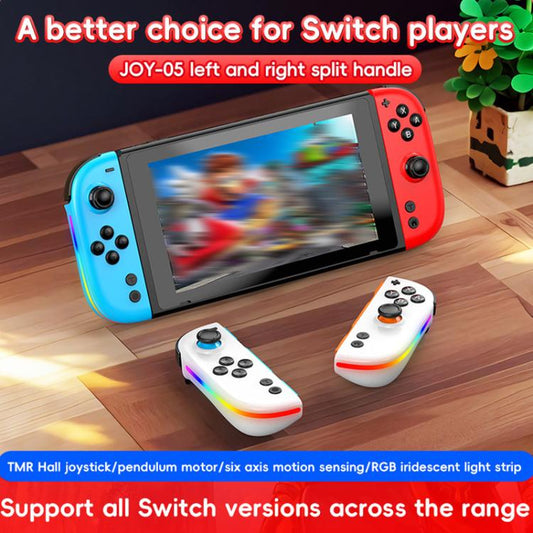 For Nintendo Switch JOY-05 Split Controllers TMR Hall Effect Joysticks, 6-Axis Motion & RGB Lighting(Black) - Gamepads by buy2fix | Online Shopping UK | buy2fix