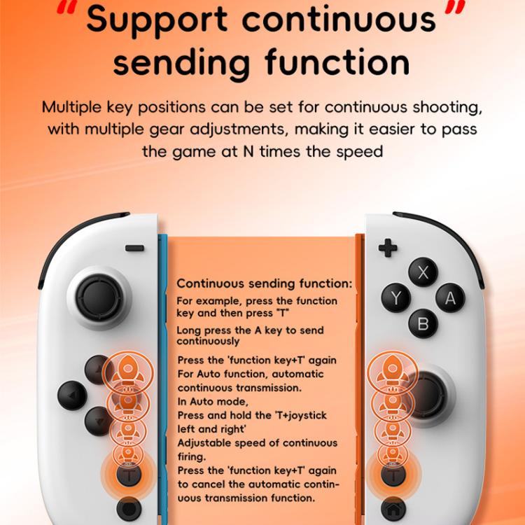 For Nintendo Switch JOY-05 Split Controllers TMR Hall Effect Joysticks, 6-Axis Motion & RGB Lighting(Black) - Gamepads by buy2fix | Online Shopping UK | buy2fix