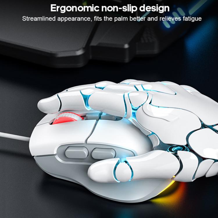 iMICE G800 7 Keys 7200DPI Wired Gaming Silent Mouse With LED Lighting(Black White) - Wired Mice by iMICE | Online Shopping UK | buy2fix