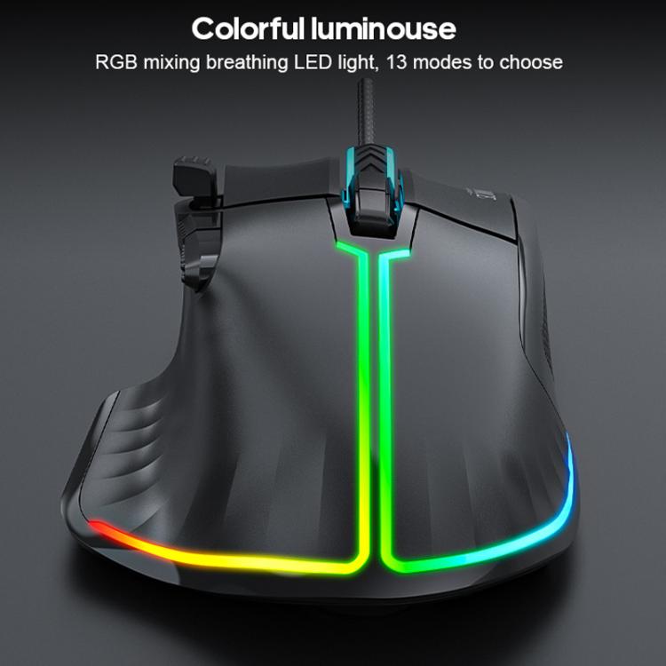 IMICE T50 8 Keys 12800DPI Wired Gaming Mouse With Adjustable DPI And RGB Lighting(Black) - Wired Mice by iMICE | Online Shopping UK | buy2fix