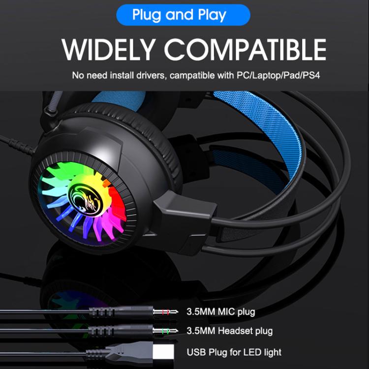 iMICE HD-490 RGB Light 7.1mm Glowing Headphones Computer Esports Wired Gaming Headset With Microphone - Multimedia Headset by iMICE | Online Shopping UK | buy2fix