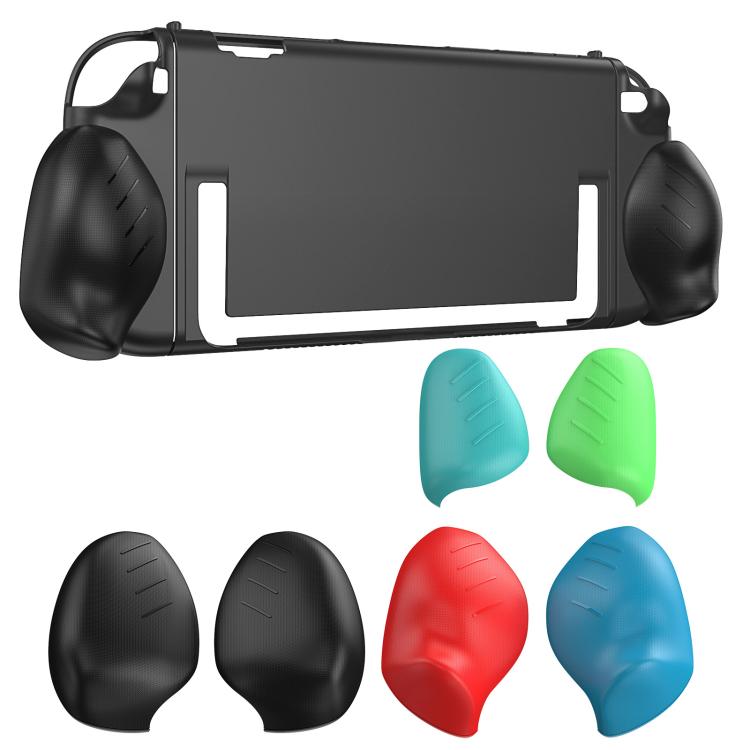 For Nintendo Switch 2 Split Design Crystal PC Protective Case with 3 Sizes Ergonomic Grips Clear Black+Red Blue - Cases by buy2fix | Online Shopping UK | buy2fix
