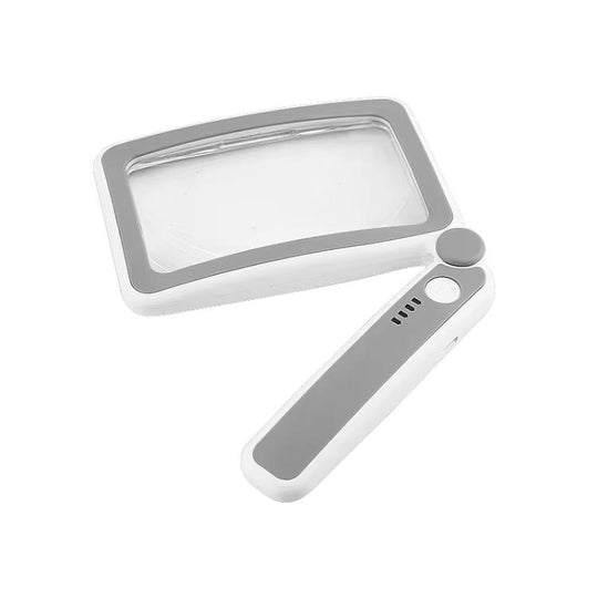 3.5X 12LED Folding Magnifying Glass Handheld Reading Glass With Charge Display(White)