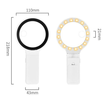 5x 10x Desktop Handheld Magnifying Glass 32 LEDs Soldering Iron Maintenance Workbench(White) - Repair Platform by buy2fix | Online Shopping UK | buy2fix