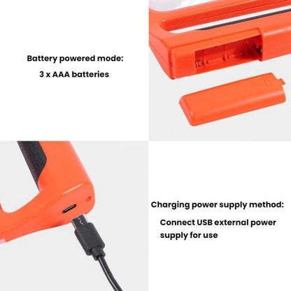 5/10X 48LEDs Magnifier 3 Colors Cold Warm Brightness Adjustment Handheld Loupe, Spec: Battery Orange - Hand Held Style by buy2fix | Online Shopping UK | buy2fix