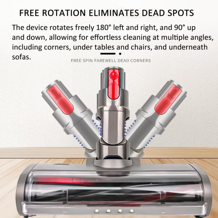 For Dyson V7/V8/V10/V11/G5 Carbon Fiber Brush Head With Green Light Floorhead Attachment - For Dyson Accessories by buy2fix | Online Shopping UK | buy2fix