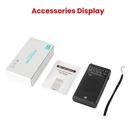 FM/AM Full-Band Channel Pocket Portable Pointer Radio Player(Black) - Radio Player by buy2fix | Online Shopping UK | buy2fix