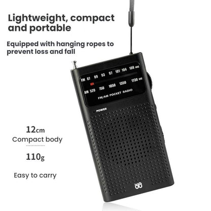 FM/AM Full-Band Channel Pocket Portable Pointer Radio Player(White) - Radio Player by buy2fix | Online Shopping UK | buy2fix