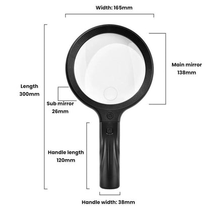 5/10X 30 LEDs Magnifying Glass USB Charging Neck Worn Handheld For Reading Maintenance(Black) - Hand Held Style by buy2fix | Online Shopping UK | buy2fix