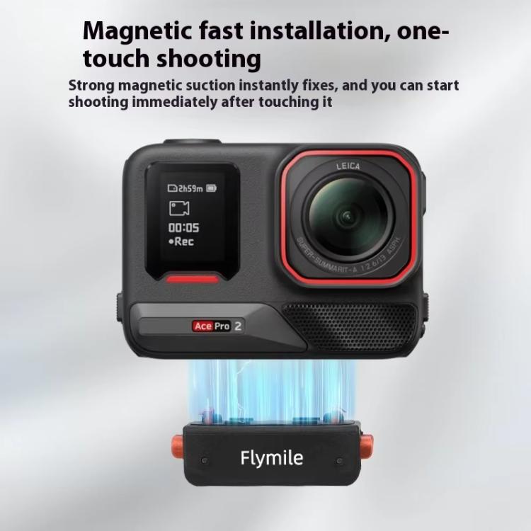 Magnetic Quick Release Base Mount For Insta360 X5/X4/X3/X2 & Ace Series 1/4 Inch Screw Universal Tripod Adapter(Black) - Others by Flymile | Online Shopping UK | buy2fix