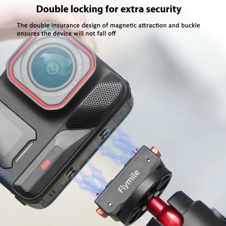 Magnetic Quick Release Base Mount For Insta360 X5/X4/X3/X2 & Ace Series 1/4 Inch Screw Universal Tripod Adapter(Black) - Others by Flymile | Online Shopping UK | buy2fix