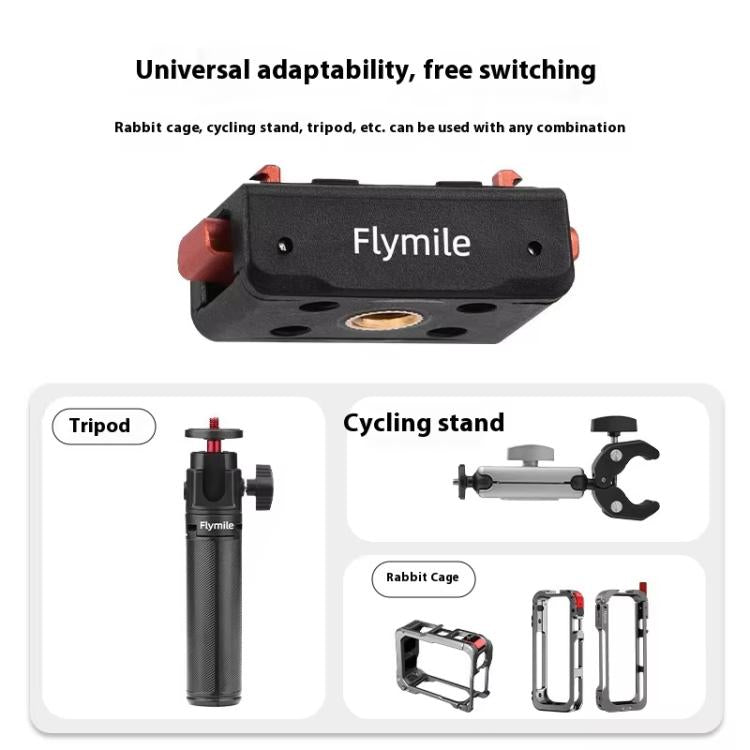 Magnetic Quick Release Base Mount For Insta360 X5/X4/X3/X2 & Ace Series 1/4 Inch Screw Universal Tripod Adapter(Black) - Others by Flymile | Online Shopping UK | buy2fix