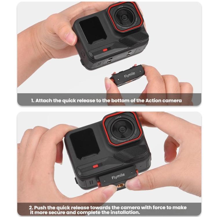 Magnetic Quick Release Base Mount For Insta360 X5/X4/X3/X2 & Ace Series 1/4 Inch Screw Universal Tripod Adapter(Black) - Others by Flymile | Online Shopping UK | buy2fix