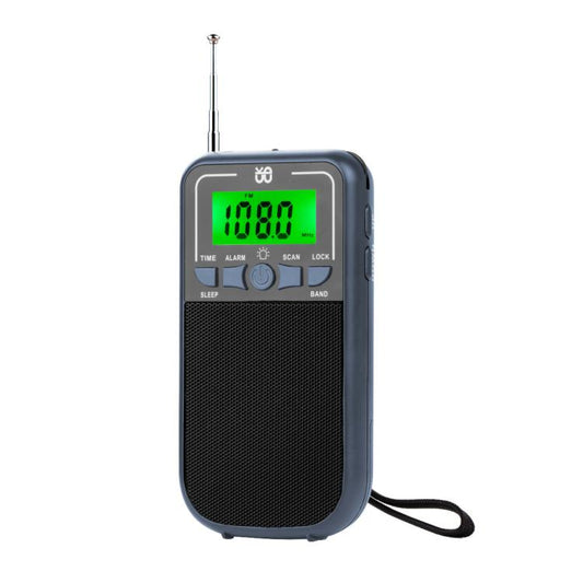 Portable FM/AM/SW Multi-Band High-Sensitivity Clock-Controlled Radio Player, Specification: For EU(Gray) - Radio Player by buy2fix | Online Shopping UK | buy2fix