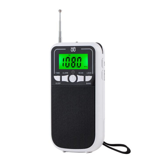 Portable FM/AM/SW Multi-Band High-Sensitivity Clock-Controlled Radio Player, Specification: For US(White)