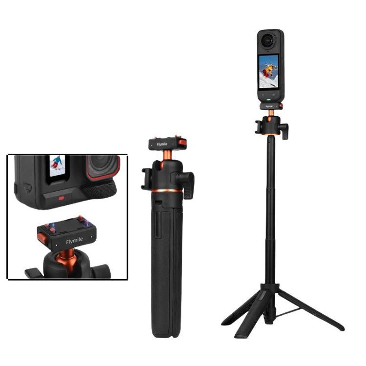 Flymile 20-54cm Magnetic Quick-Release Tripod for Insta360 Ace Pro 2/X5/X4/X3/X2/Ace Pro/Ace(Black) - Self Monopod Grip by Flymile | Online Shopping UK | buy2fix