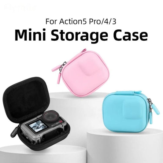 Flymile PU Mini Camera Case with Carabiner For Caged DJI Action 3/4/5 Pro/Insta360 Ace Pro 2/1/GoPro(Black) - Case & Bags by Flymile | Online Shopping UK | buy2fix