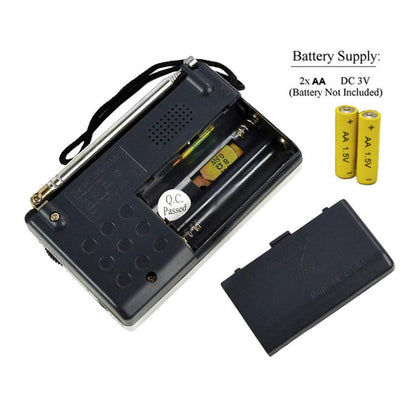 INDIN BC-R119 Portable AM/FM Radio for Seniors 530-1610KHz AM & 88-108MHz FM Lightweight Emergency Radio(Silver) - Radio Player by INDIN | Online Shopping UK | buy2fix
