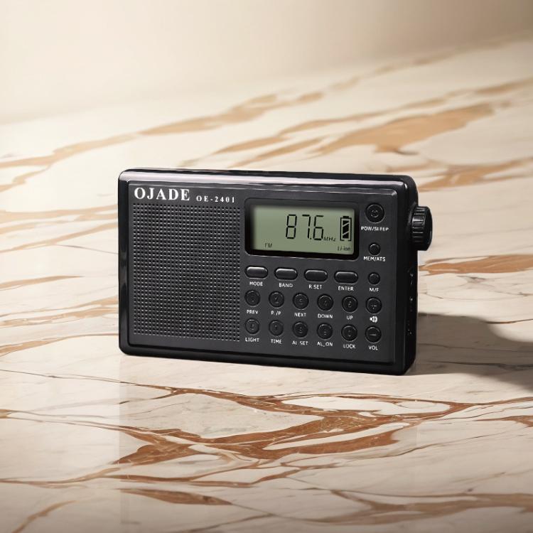OJADE OE-2401 Full-Band Full-Channel Portable High Sensitivity Digital Display Bluetooth Stereo Radio(Black) - Radio Player by OJADE | Online Shopping UK | buy2fix