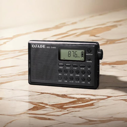 OJADE OE-2401 Full-Band Full-Channel Portable High Sensitivity Digital Display Bluetooth Stereo Radio(Black) - Radio Player by OJADE | Online Shopping UK | buy2fix