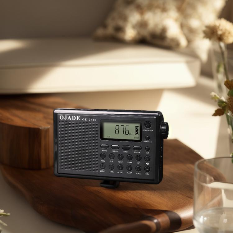 OJADE OE-2401 Full-Band Full-Channel Portable High Sensitivity Digital Display Bluetooth Stereo Radio(Black) - Radio Player by OJADE | Online Shopping UK | buy2fix