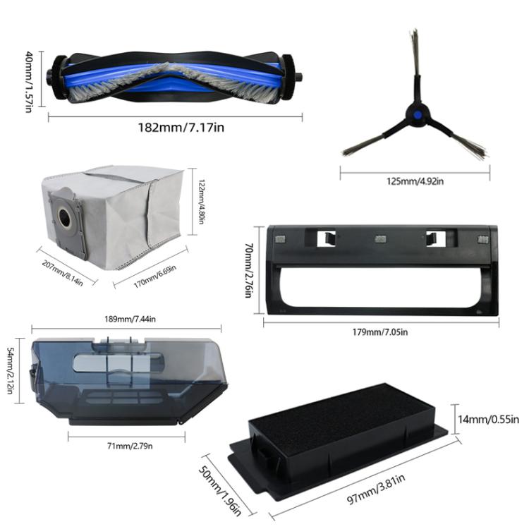 17 In 1 Kit For Ecovacs Deebot T50 PRO / T50 PRO OMNI / T50 MAX PRO OMNI / T50 OMNI Replacement Parts - For ECOVACS Accessories by buy2fix | Online Shopping UK | buy2fix