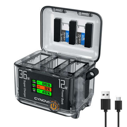 CYNOVA Fast Charging Hub for DJI Osmo 360/Action 5 Pro/4/3 With 1.14 inch TFT LCD Display(Translucent) - Cable & Charger by CYNOVA | Online Shopping UK | buy2fix