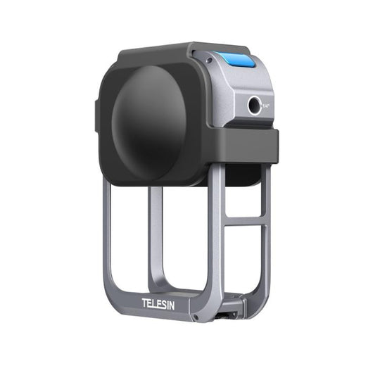 For DJI Osmo 360 TELESIN Aluminum Alloy Protective Cage Expansion Frame with Lens Cover(Metal Color)