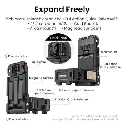 For DJI Pocket 3 aMagisn Mantis Extension Frame Magnetic Mount for Hands-Free Vlogging(Pink) - Mount & Holder by aMagisn | Online Shopping UK | buy2fix