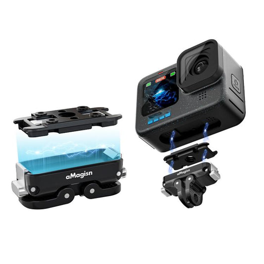 aMagisn Magnetic Quick Release Adapter for GoPro HERO13/12/11/10/9/8/11 Mini/MAX 2-in-1 Kit - Connection Mount by aMagisn | Online Shopping UK | buy2fix