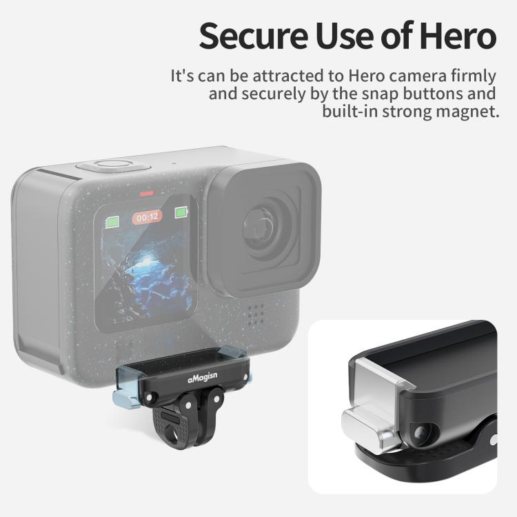 aMagisn Magnetic Quick Release Adapter for GoPro HERO13/12/11/10/9/8/11 Mini/MAX 2-in-1 Kit - Connection Mount by aMagisn | Online Shopping UK | buy2fix