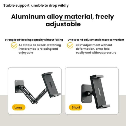 4-12.9 Inch Aluminum Alloy Rotating Cantilever Wall Mount For Phones And Tablets, Style: Short Version - Shower & Wall Mounts by buy2fix | Online Shopping UK | buy2fix