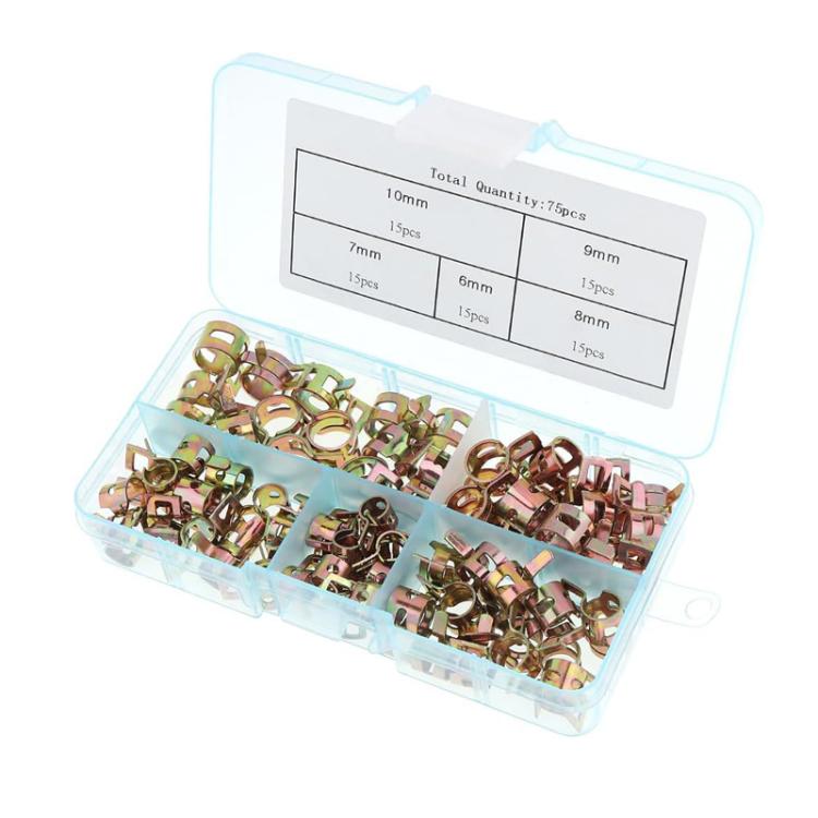 75pcs /Set M6/M10 Automotive Fuel Line Mini Spring Hose Clamp Set - Booster Cable & Clip by buy2fix | Online Shopping UK | buy2fix