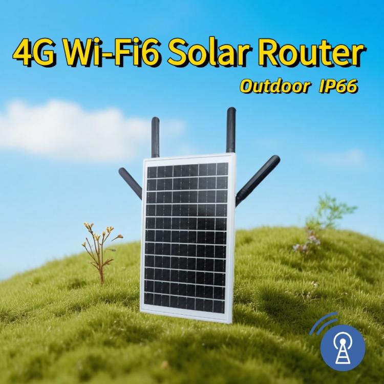 EAU 4G Solar SIM Card WiFi 6 Router Waterproof Outdoor 4G To WiFi Cable(Black) - Wireless Routers by buy2fix | Online Shopping UK | buy2fix