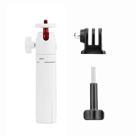 Flymile 15.8-30.8cm Tripod Selfie Stick for Action Cameras With 360-degree Adjustable Ball Head & Cold Shoe(White) - Extendable Pole by Flymile | Online Shopping UK | buy2fix