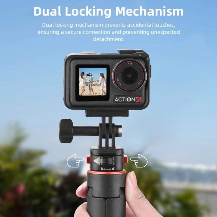Flymile 1.63m Magnetic Quick-Release Tripod Selfie Stick for Action Cameras for Vlogging, Outdoor Sports(Black) - Portable Mini Tripod by Flymile | Online Shopping UK | buy2fix