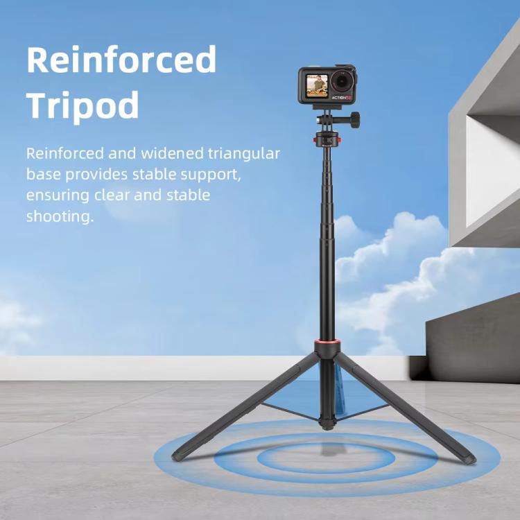 Flymile 1.63m Magnetic Quick-Release Tripod Selfie Stick for Action Cameras for Vlogging, Outdoor Sports(Black) - Portable Mini Tripod by Flymile | Online Shopping UK | buy2fix