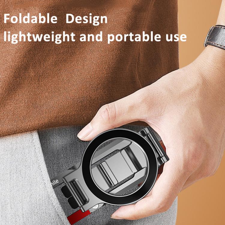 Flymile Magnetic Carabiner Design Phone Tripod Foldable Desktop Phone Mount With 1/4-Inch Screw(Metal Color) - Desktop Holder by Flymile | Online Shopping UK | buy2fix