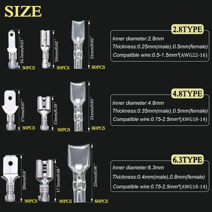 360pcs /Set Cold Press Terminal Block Spring Insert and Cover Set, Specification: Copper - Terminal connectors by buy2fix | Online Shopping UK | buy2fix